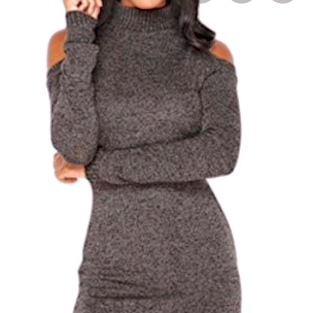 Shoulder Sweater Dress